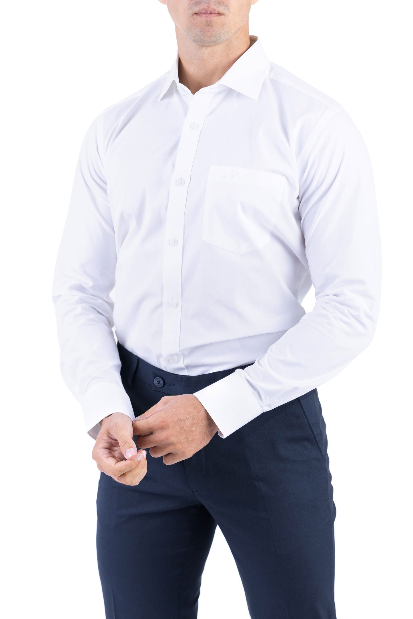 Crocodile Men Formal Plain Slim Fit Shirt - Vapous Gray