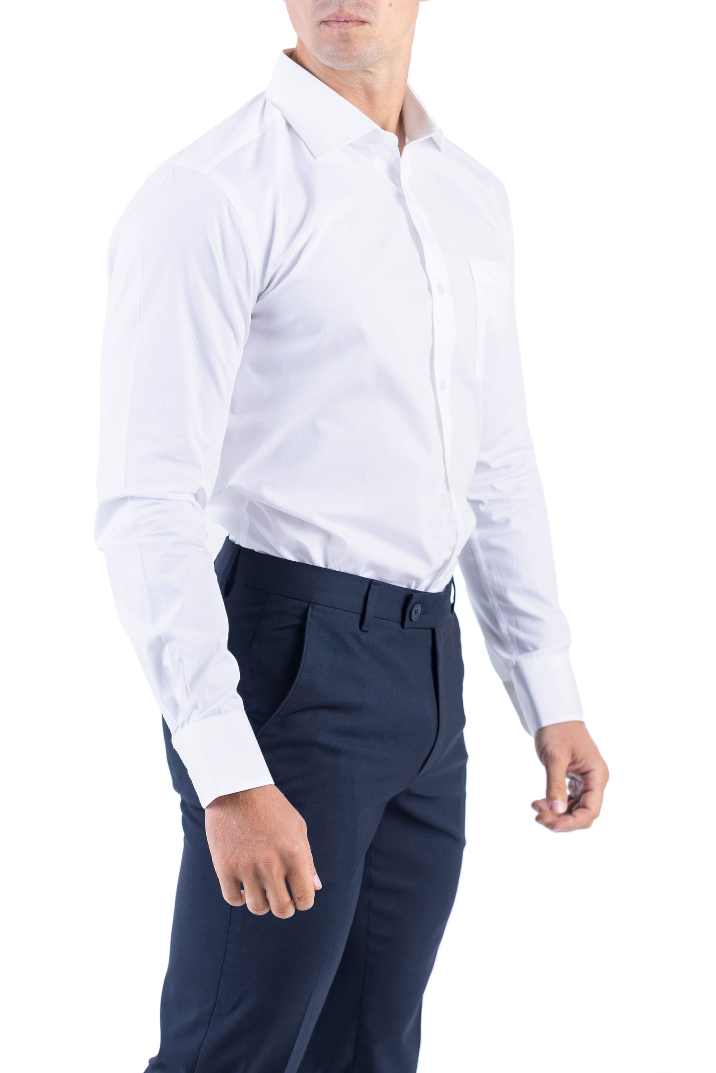 Crocodile Men Formal Plain Slim Fit Shirt - Vapous Gray