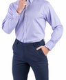 Crocodile Men Formal Plain Regular Fit Shirt - Royal Purple