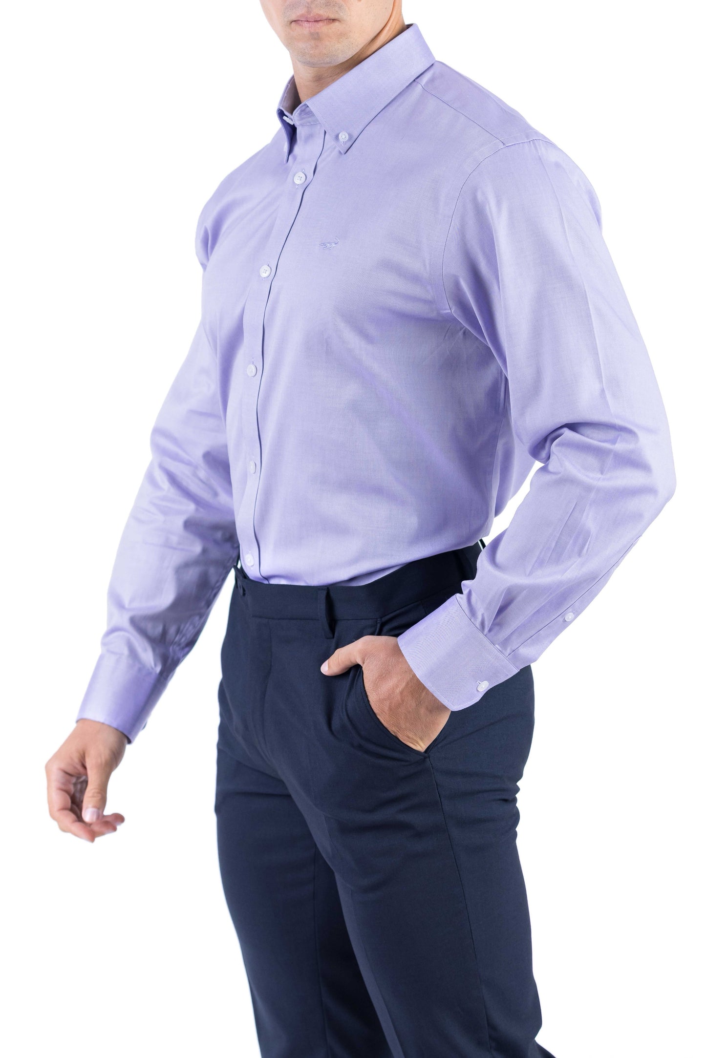 Crocodile Men Formal Plain Regular Fit Shirt - Royal Purple