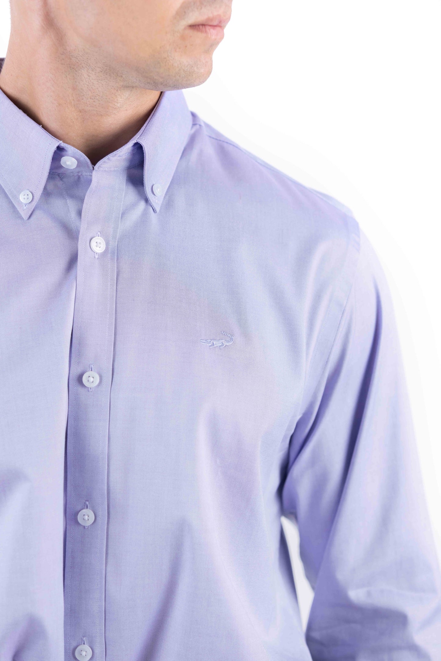 Crocodile Men Formal Plain Regular Fit Shirt - Royal Purple