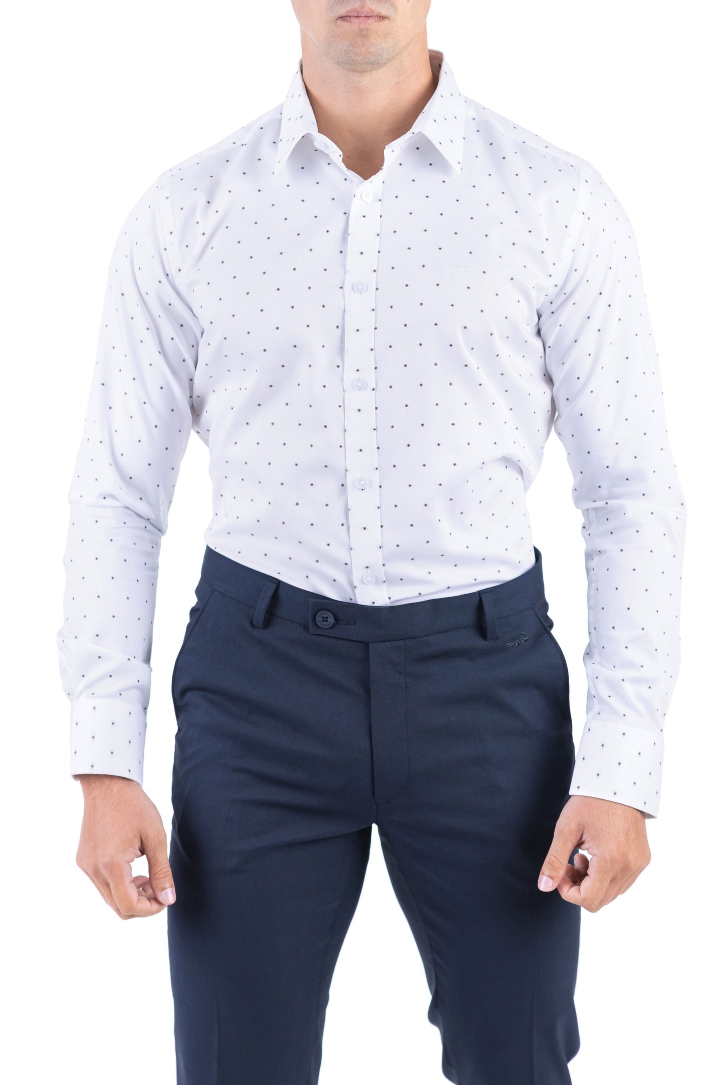 Crocodile Men Formal Printed Slim Fit Shirt - Brown Tane