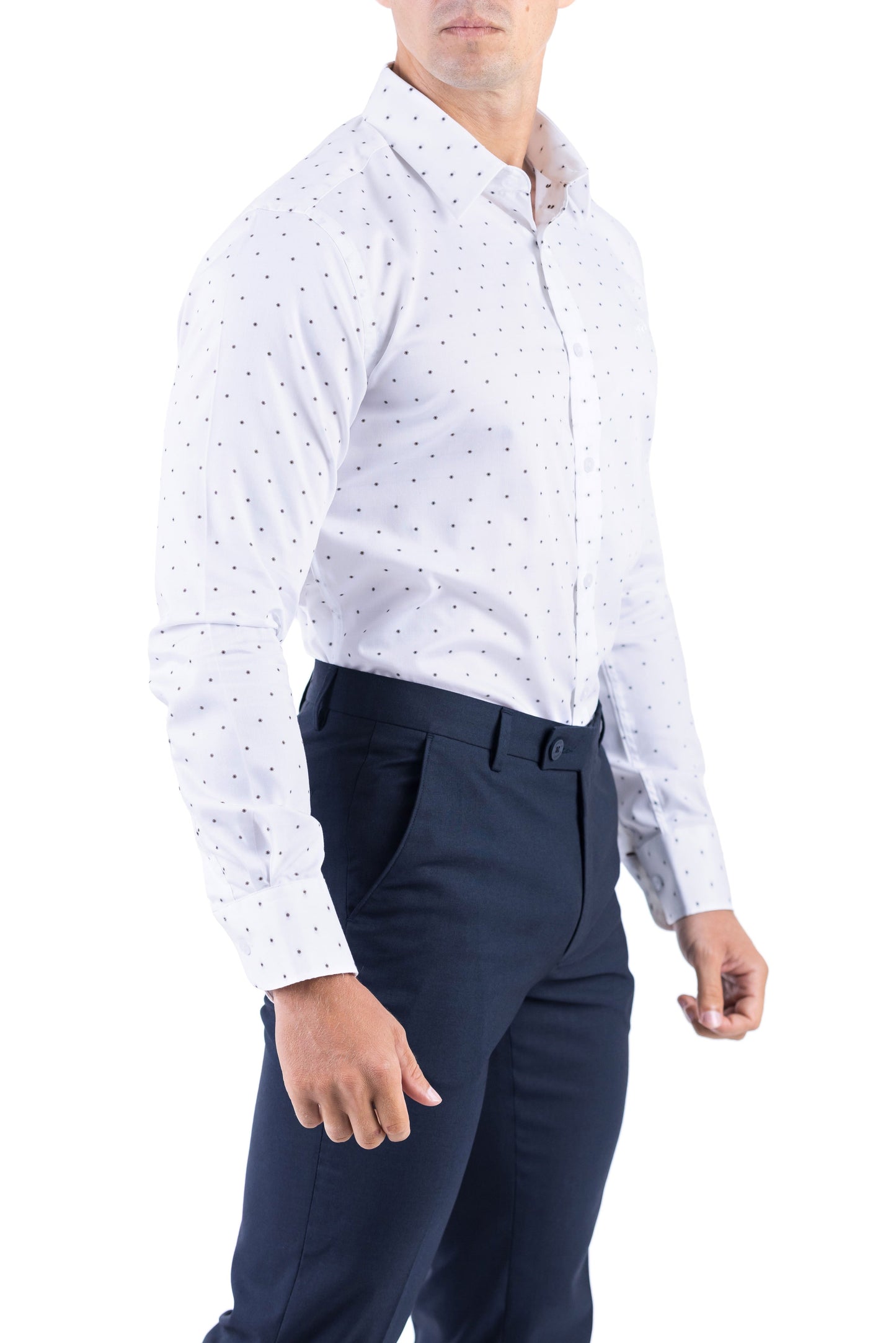 Crocodile Men Formal Printed Slim Fit Shirt - Brown Tane