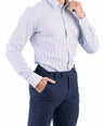 Crocodile Men Formal Stripe Slim Fit Shirt - Black Inck