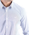 Crocodile Men Formal Stripe Slim Fit Shirt - Black Inck