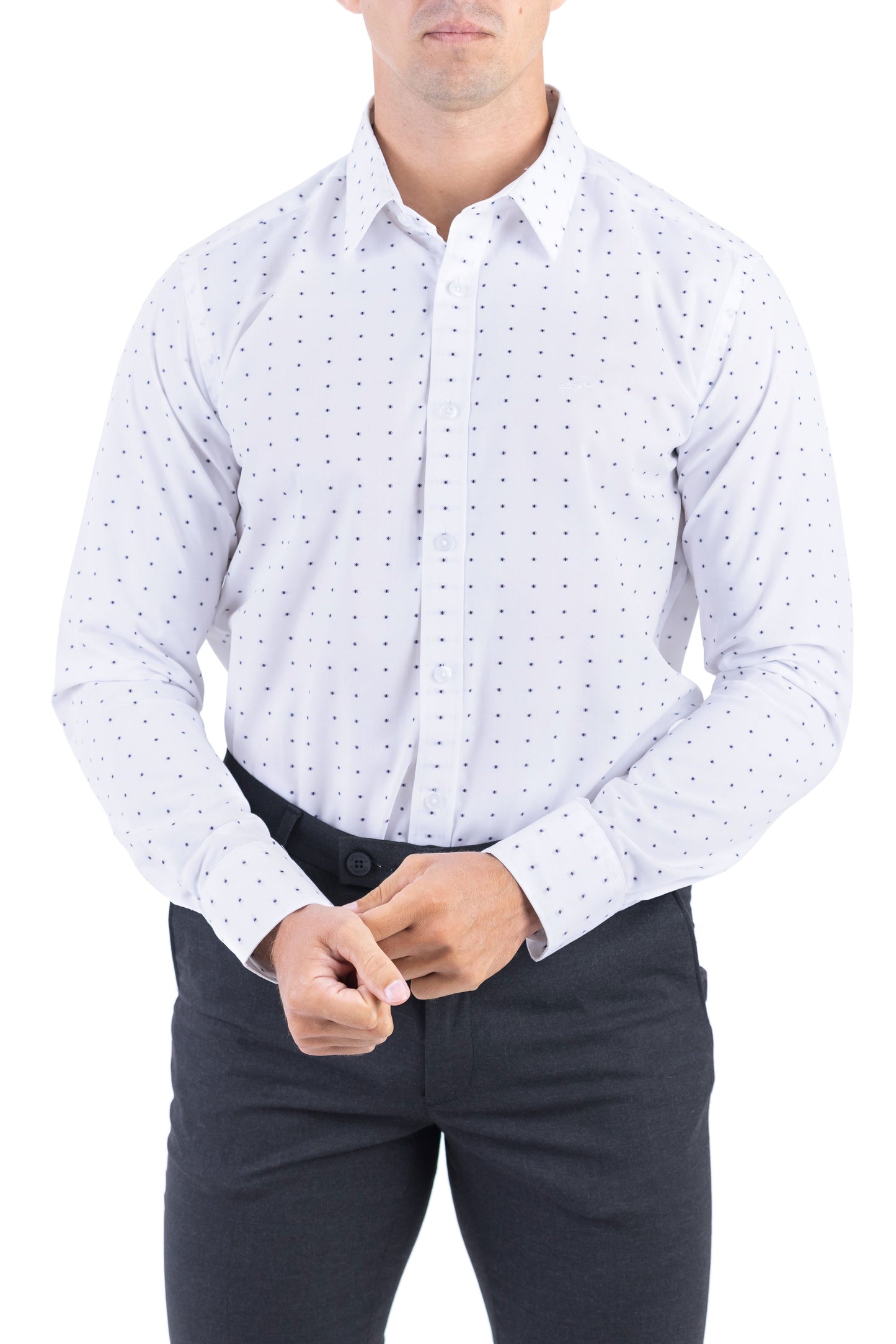 Crocodile Men Formal Printed Slim Fit Shirt - Brown