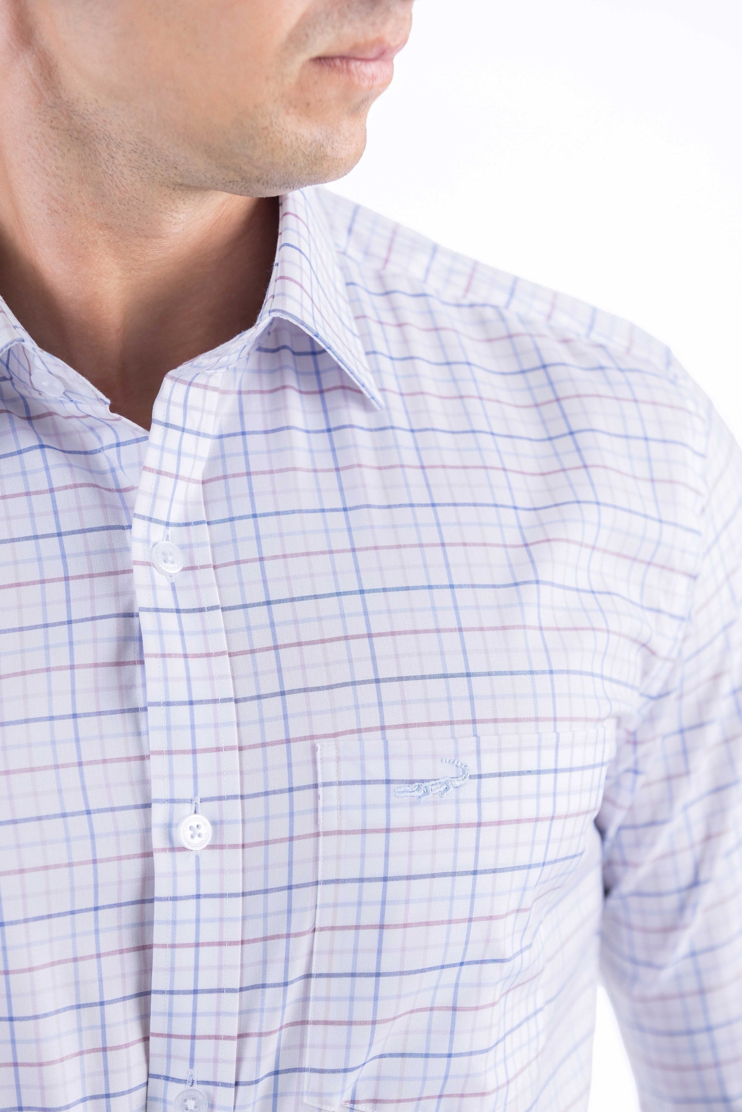 Crocodile Men Formal Checks Slim Fit Shirt - Cosmic Blue