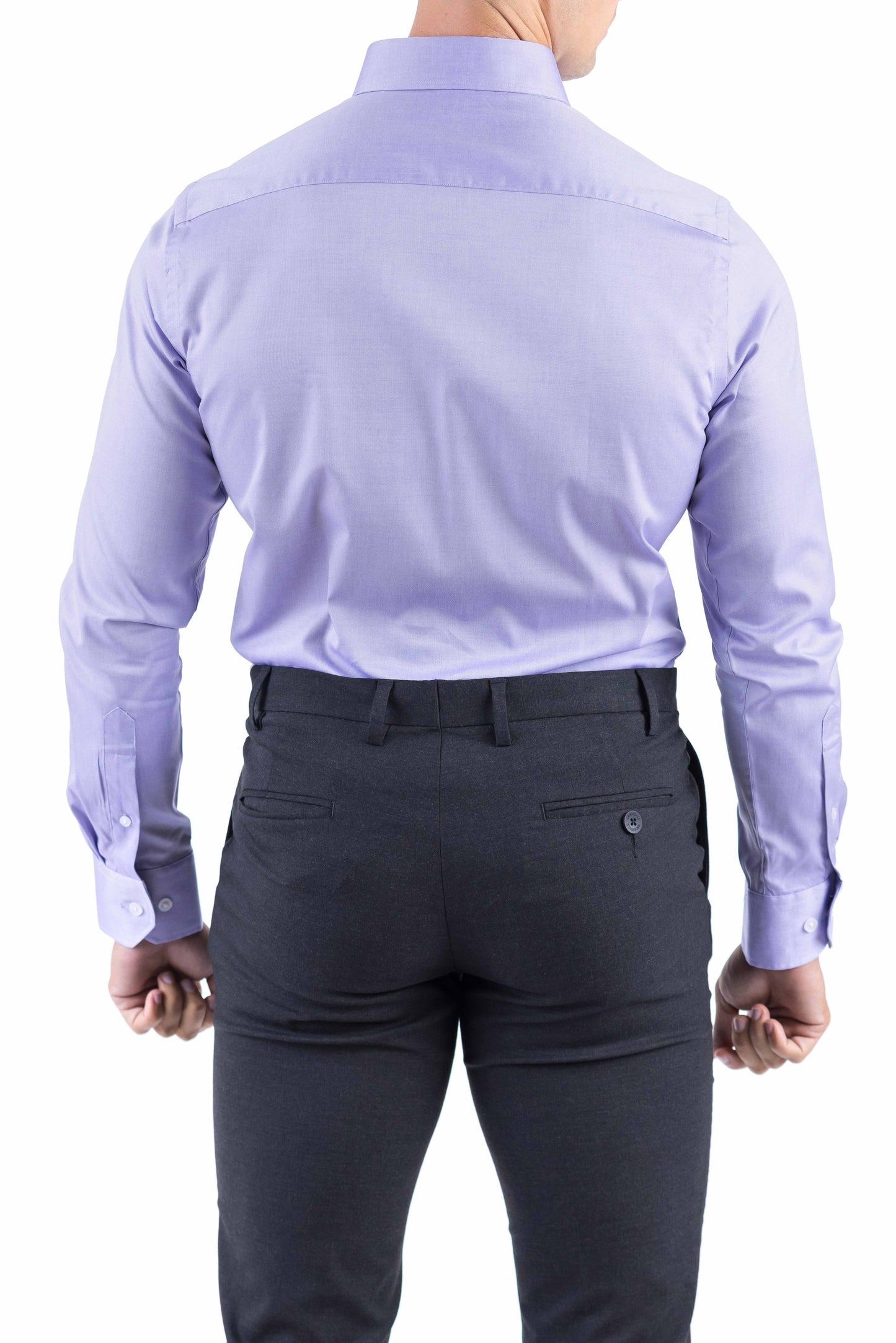 Crocodile Men Formal Plain Slim Fit Shirt - Royal Purple