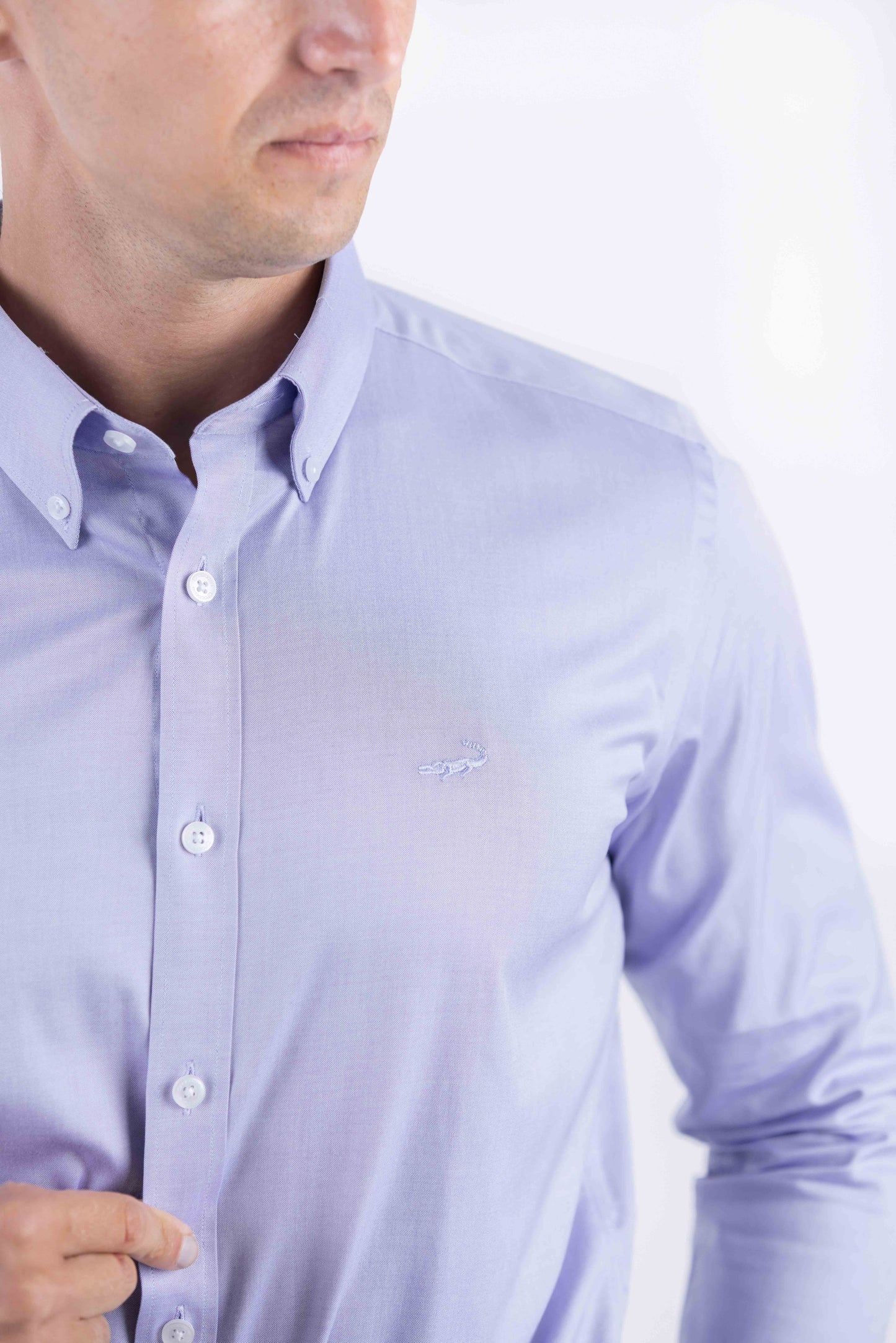 Crocodile Men Formal Plain Slim Fit Shirt - Royal Purple