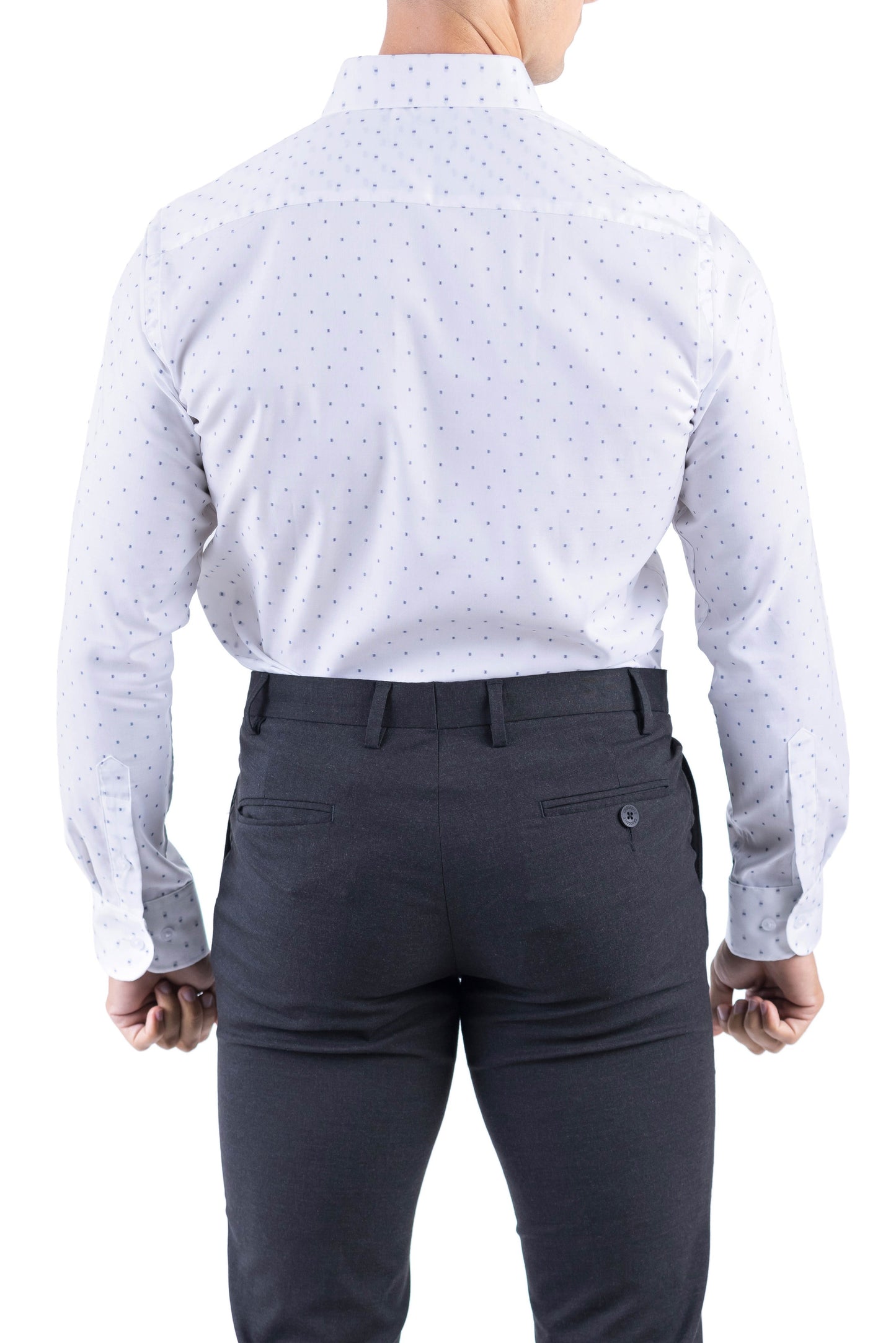 Crocodile Men Formal Printed Slim Fit Shirt - Angel Blue