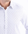 Crocodile Men Formal Printed Slim Fit Shirt - Angel Blue