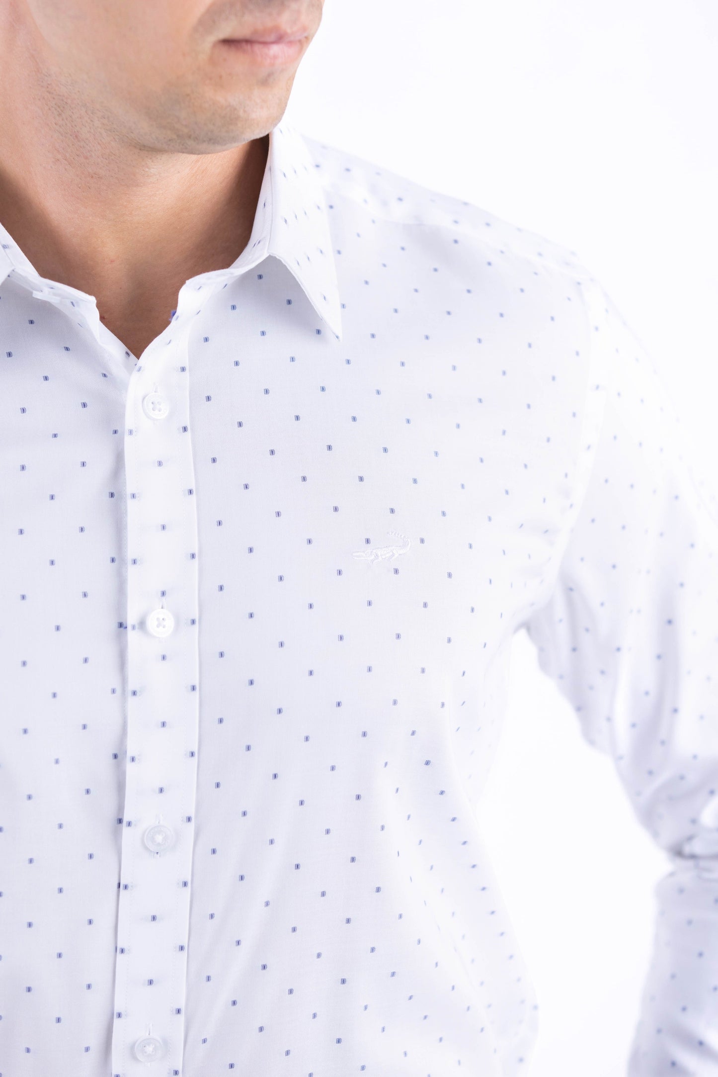Crocodile Men Formal Printed Slim Fit Shirt - Angel Blue