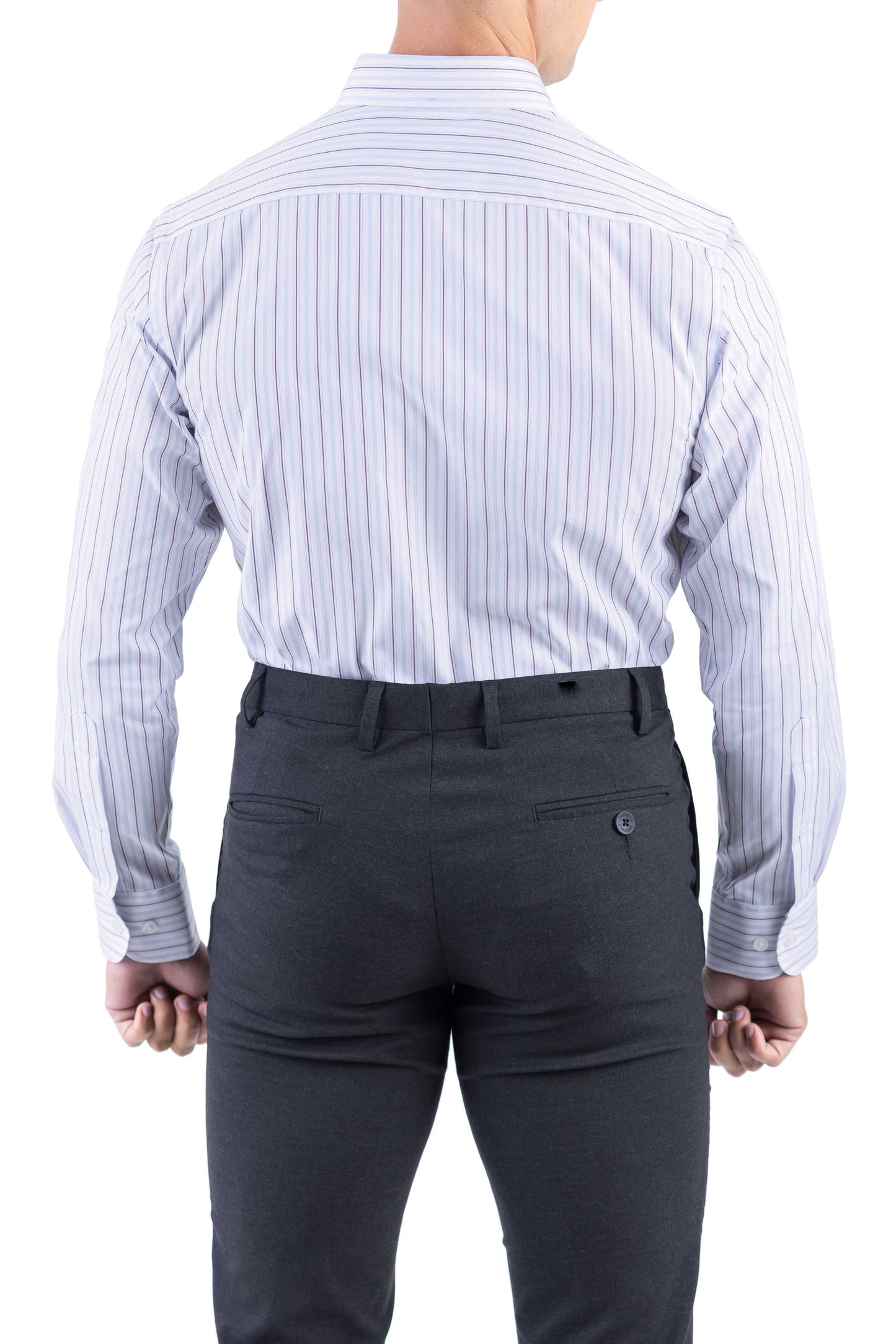 Crocodile Men Formal Stripe Regular Fit Shirt - Maroon