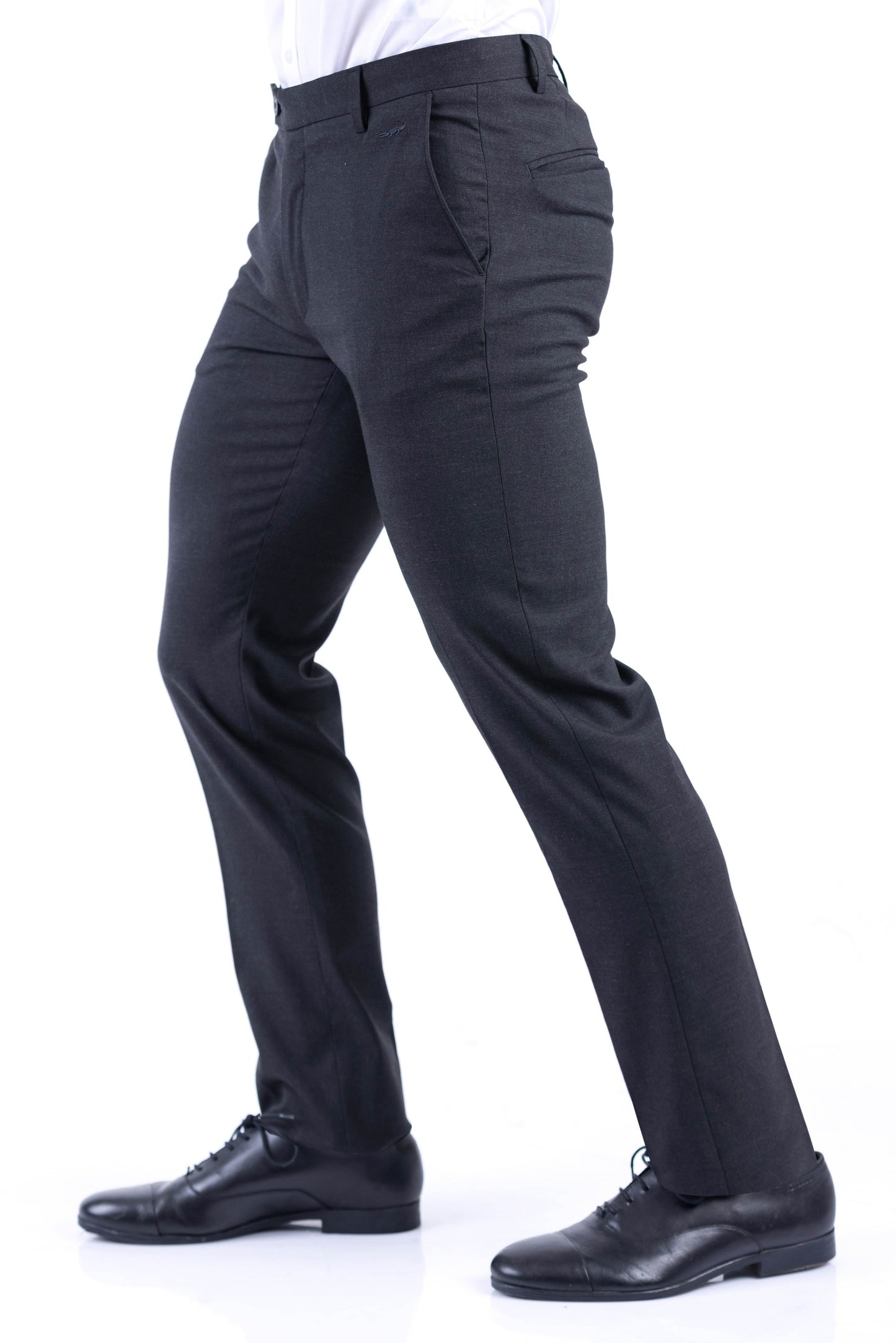 Crocodile Formal Entry Plain Slim Fit Trouser - Charcoal