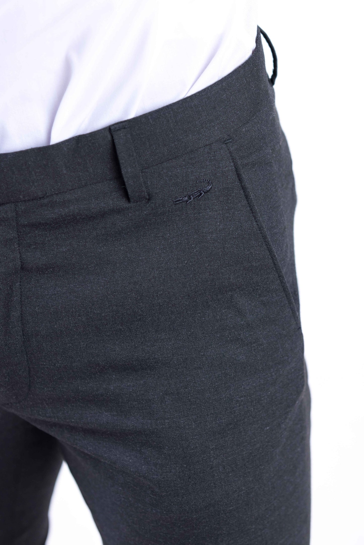 Crocodile Formal Entry Plain Slim Fit Trouser - Charcoal