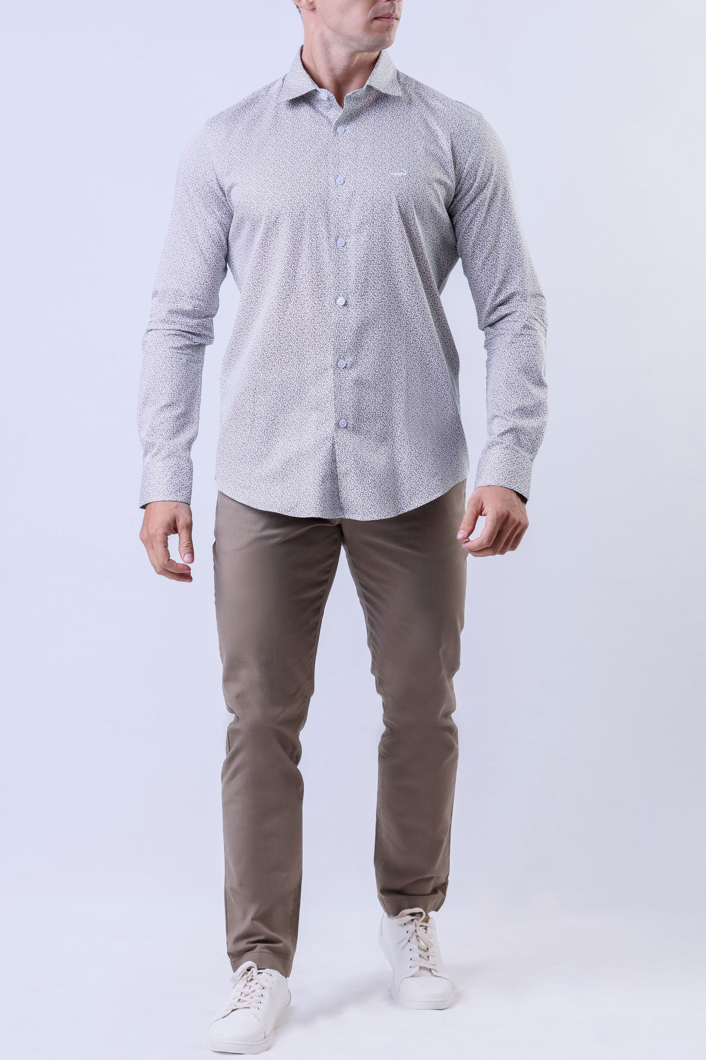 CROCODILE MEN SEMI CASUAL SHIRTS SLIM FIT FS-Vapous Grey