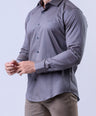 CROCODILE MEN SEMI CASUAL SHIRTS SLIM FIT FS-Charcoal