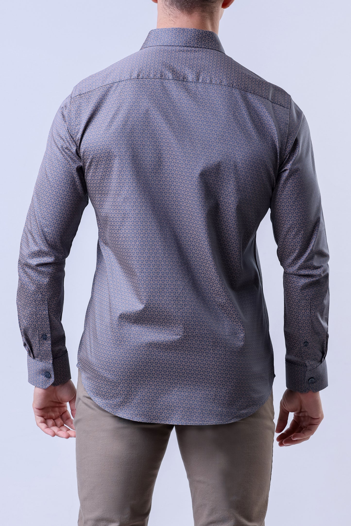 CROCODILE MEN SEMI CASUAL SHIRTS SLIM FIT FS-Charcoal