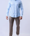 CROCODILE MEN SEMI CASUAL SHIRTS SLIM FIT FS-Dream Blue