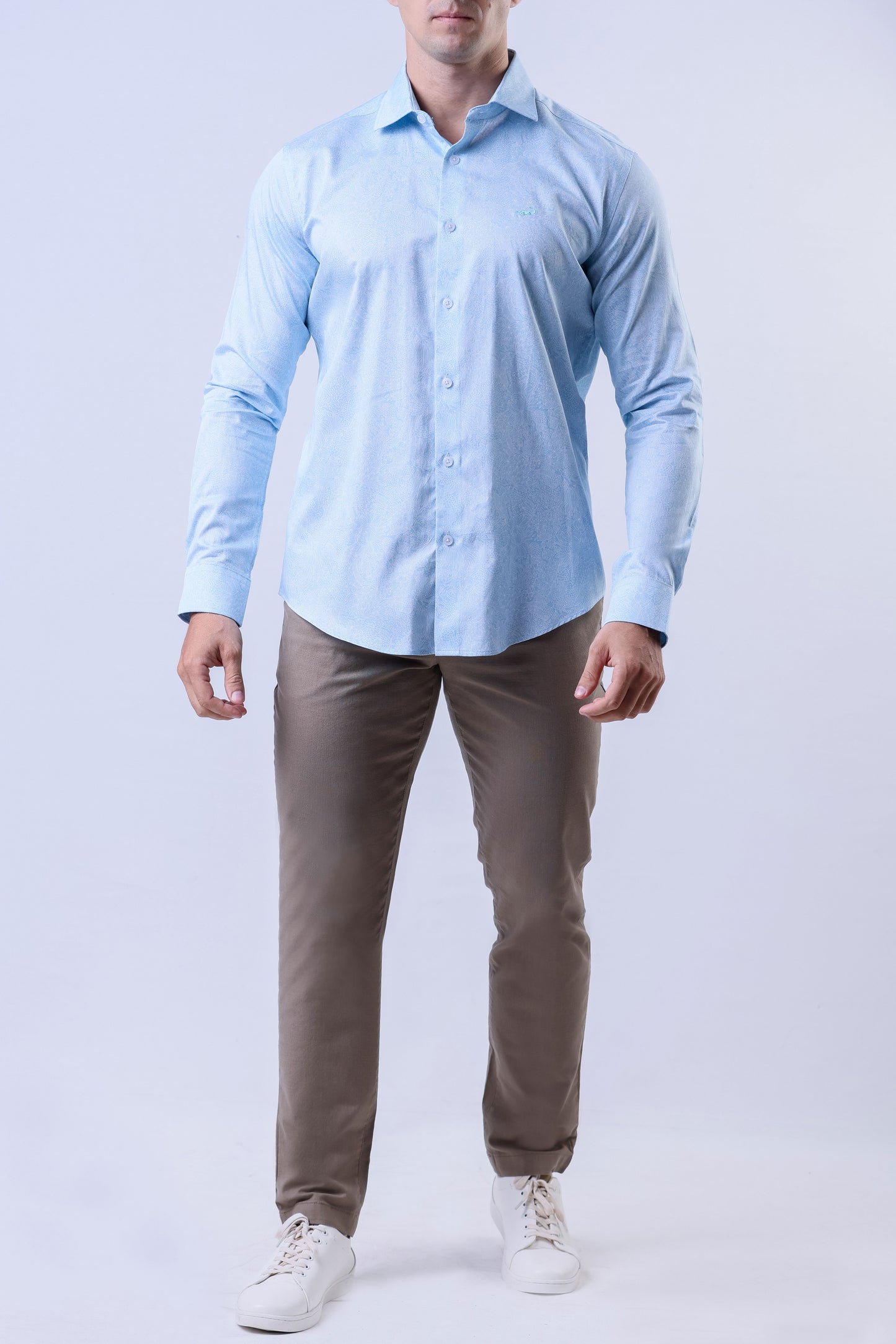 CROCODILE MEN SEMI CASUAL SHIRTS SLIM FIT FS-Dream Blue