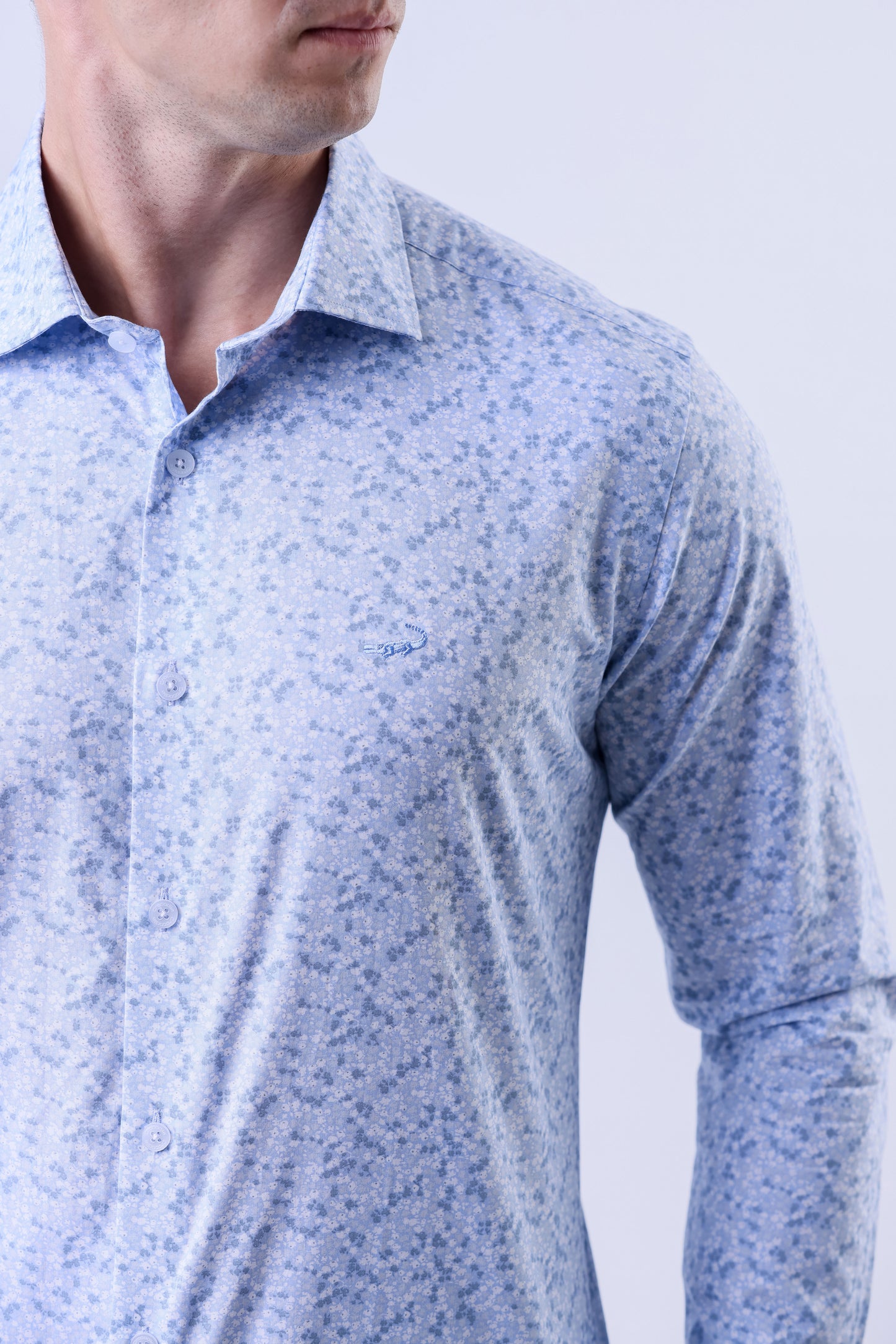 CROCODILE MEN SEMI CASUAL SHIRTS SLIM FIT FS-Baby Blue