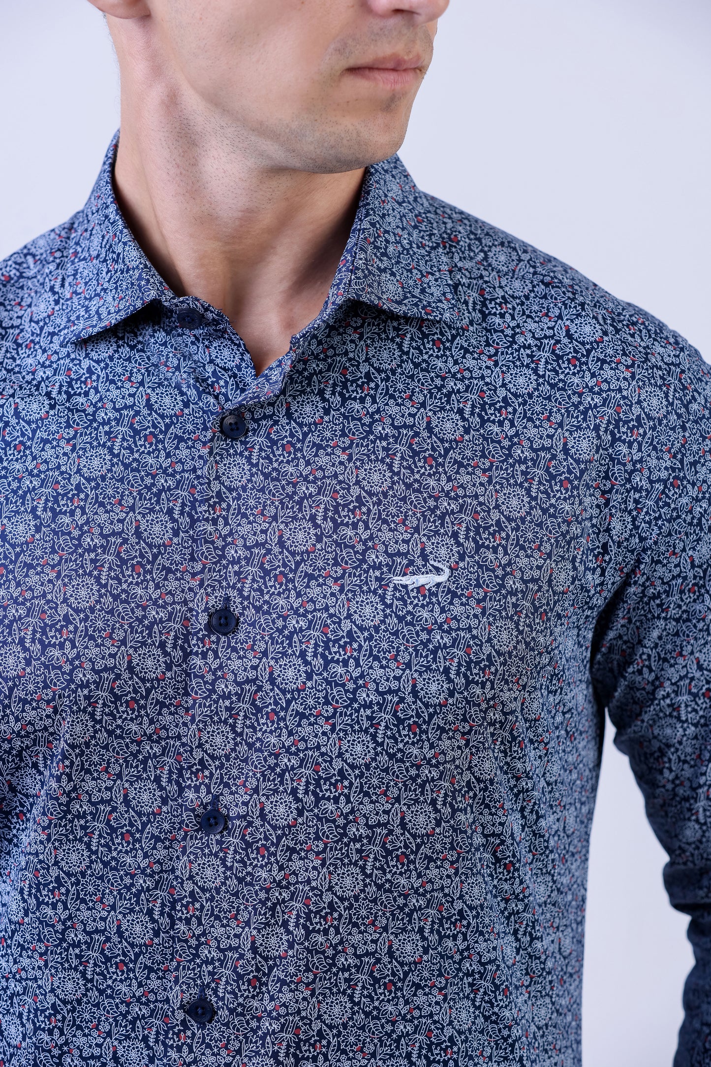 CROCODILE MEN SEMI CASUAL SHIRTS SLIM FIT FS-Navy