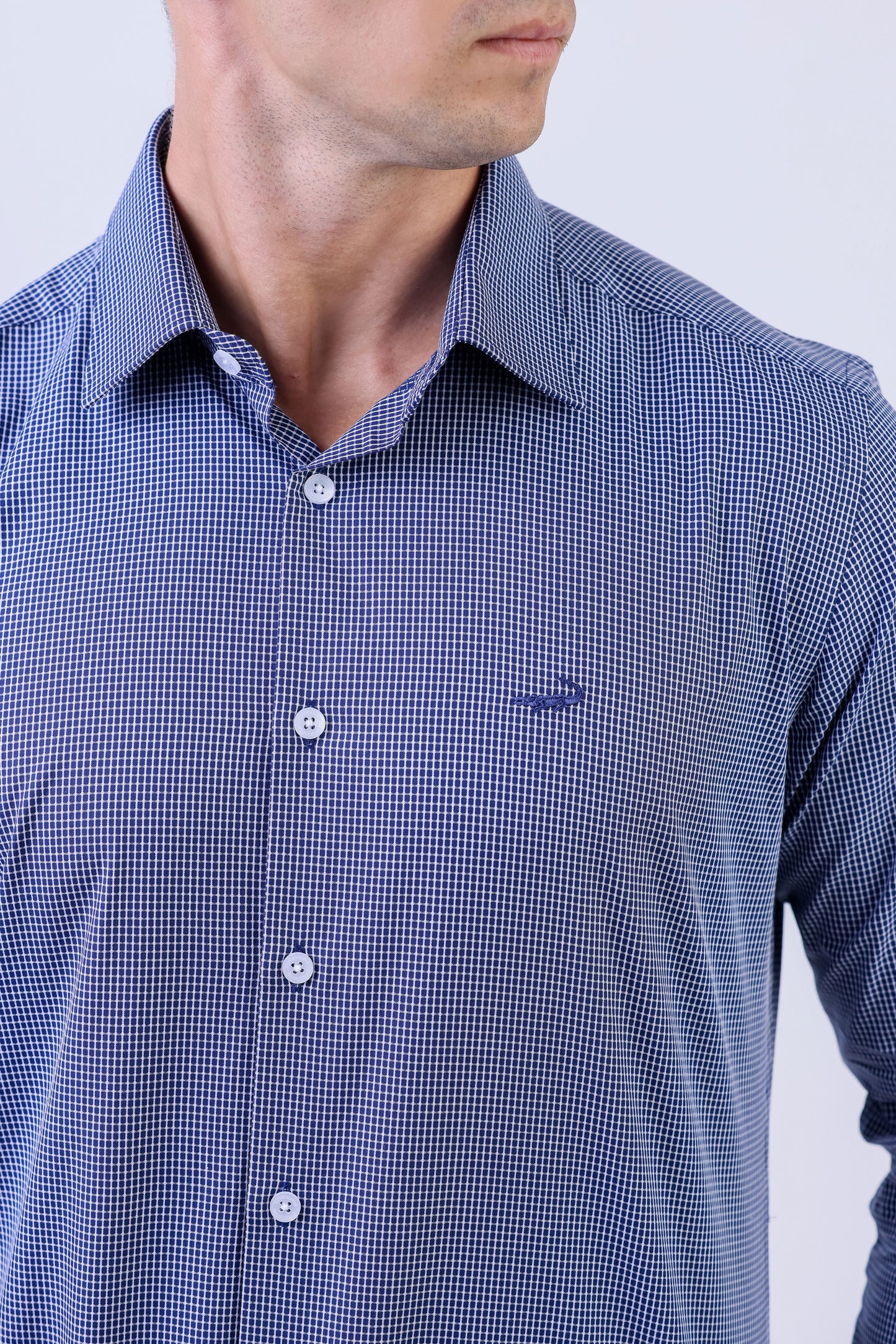 CROCODILE MEN FORMAL SEASONAL SHIRT SLIM FIT FS-Estate Blue