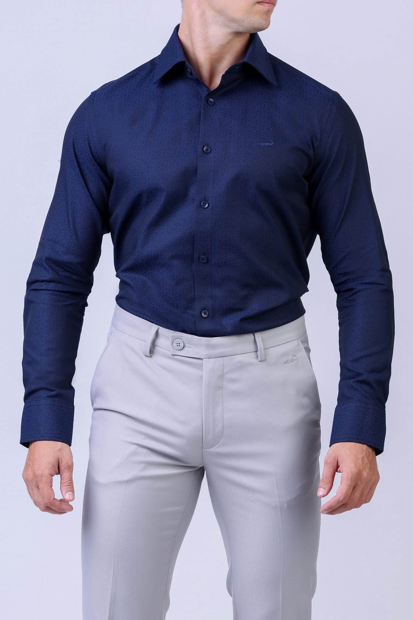 CROCODILE MEN EVENING SHIRT SLIM FIT FS - Astral Aura