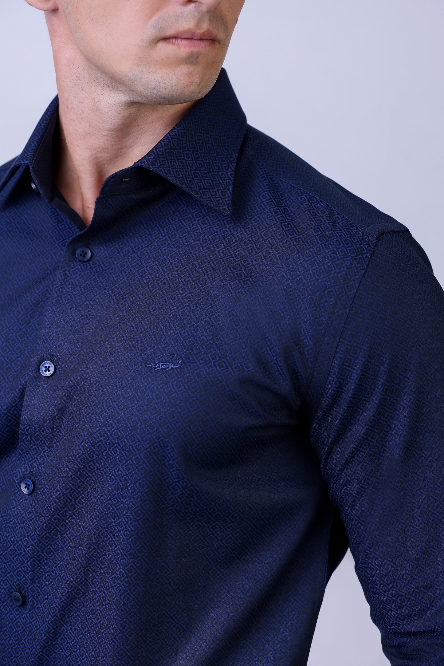 CROCODILE MEN EVENING SHIRT SLIM FIT FS - Astral Aura