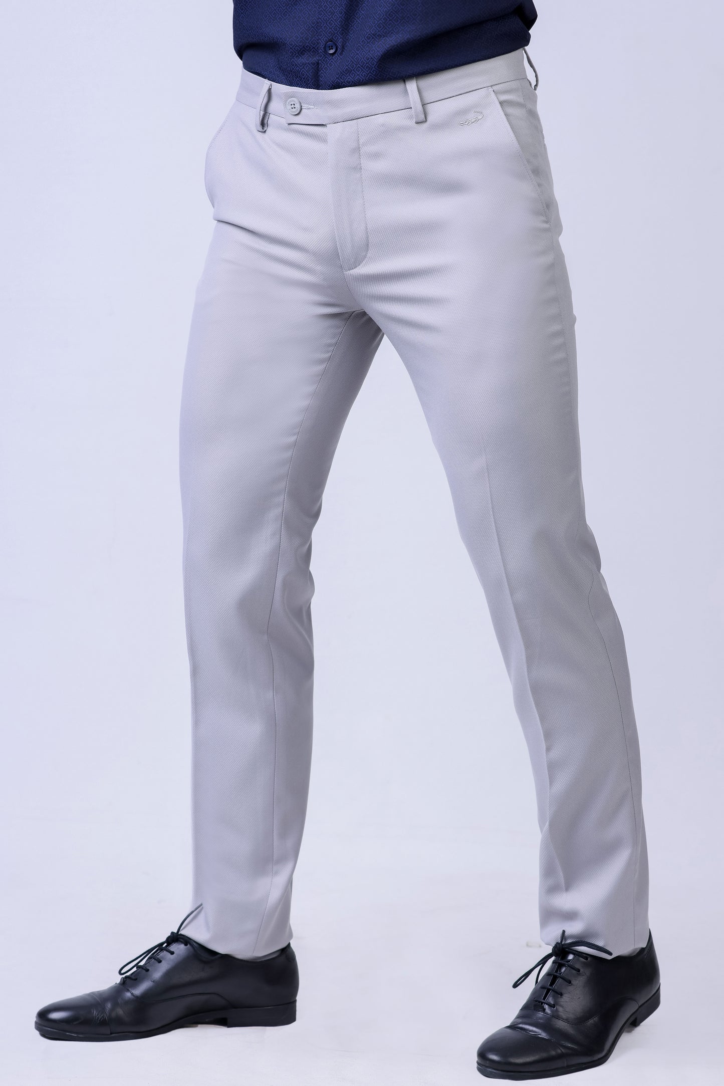 CROCODILE MEN ENTRY FORMAL SLIM FIT TROUSER-Cloud Burst