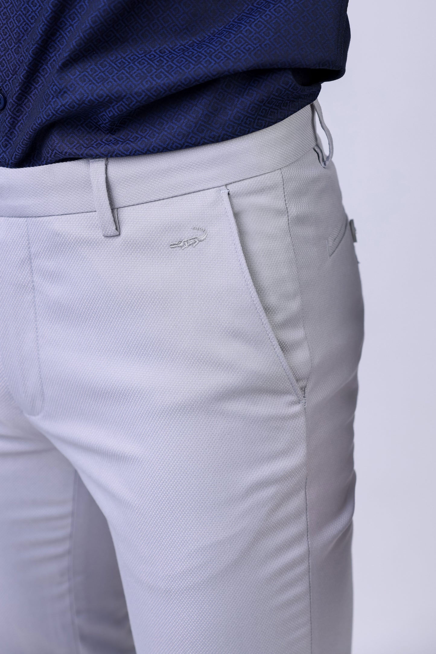 CROCODILE MEN ENTRY FORMAL SLIM FIT TROUSER-Cloud Burst