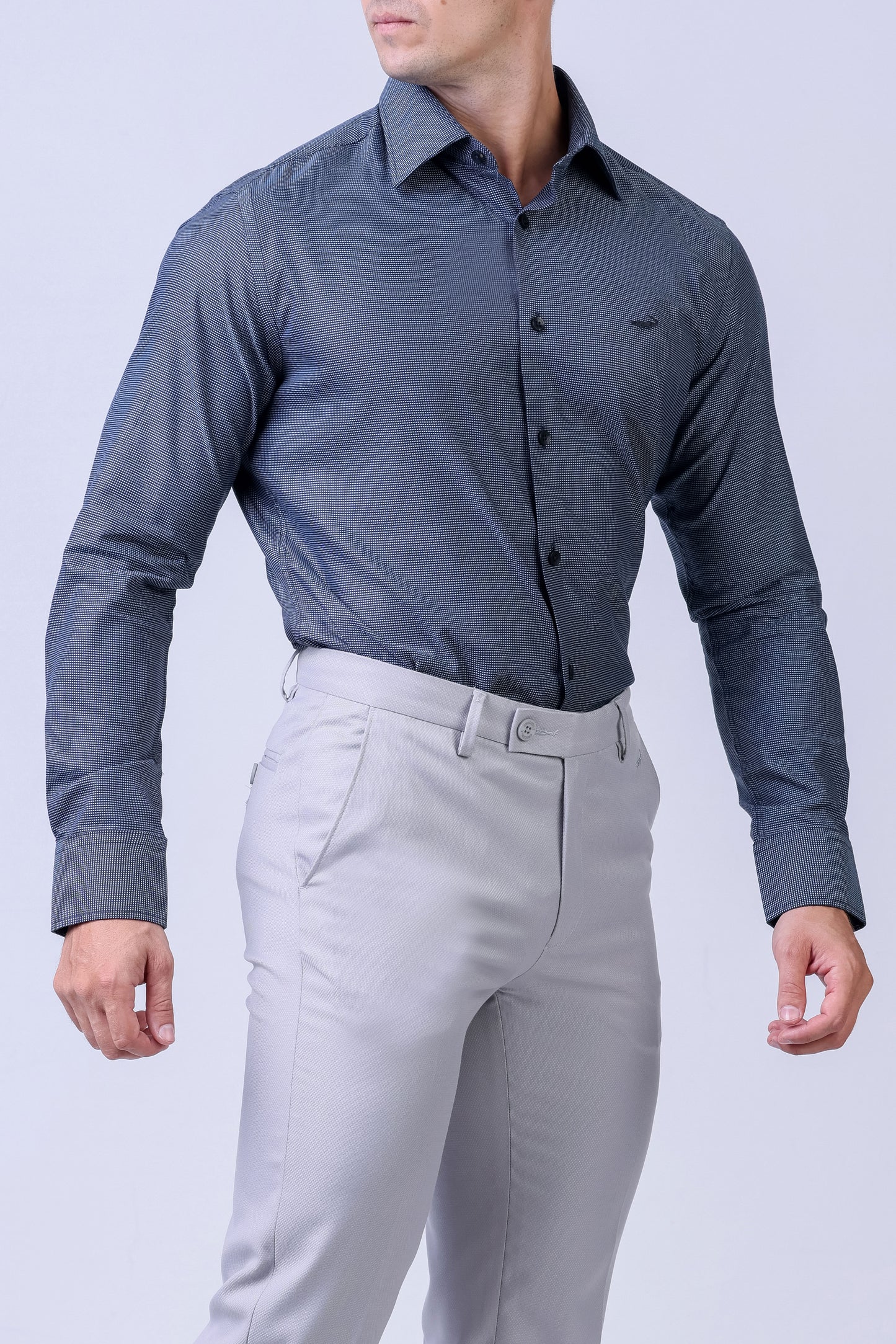 CROCODILE MEN EVENING SHIRT SLIM FIT FS-Licorice