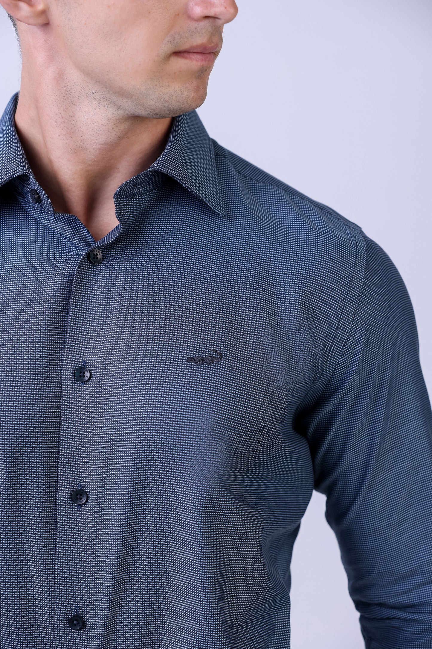 CROCODILE MEN EVENING SHIRT SLIM FIT FS-Licorice