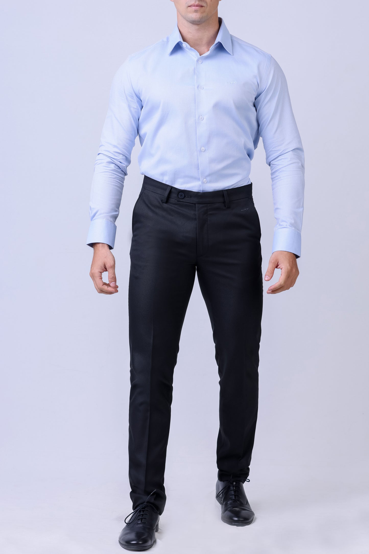 CROCODILE MEN FORMAL SEASONAL SHIRT SLIM FIT FS-Blue Forget Me Not