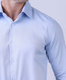 CROCODILE MEN FORMAL SEASONAL SHIRT SLIM FIT FS-Blue Forget Me Not