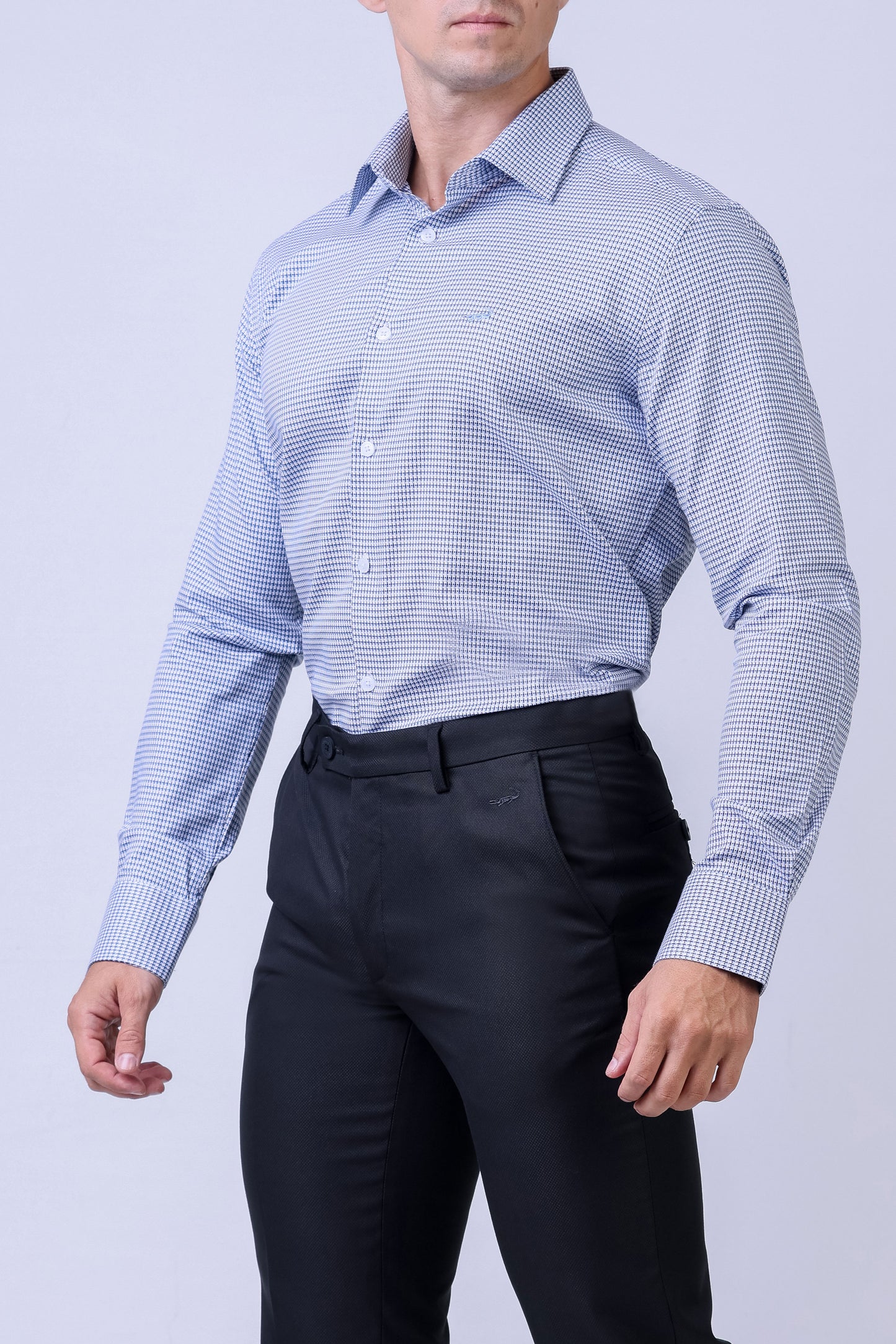 CROCODILE MEN FORMAL SEASONAL SHIRT SLIM FIT FS- Blue Depths