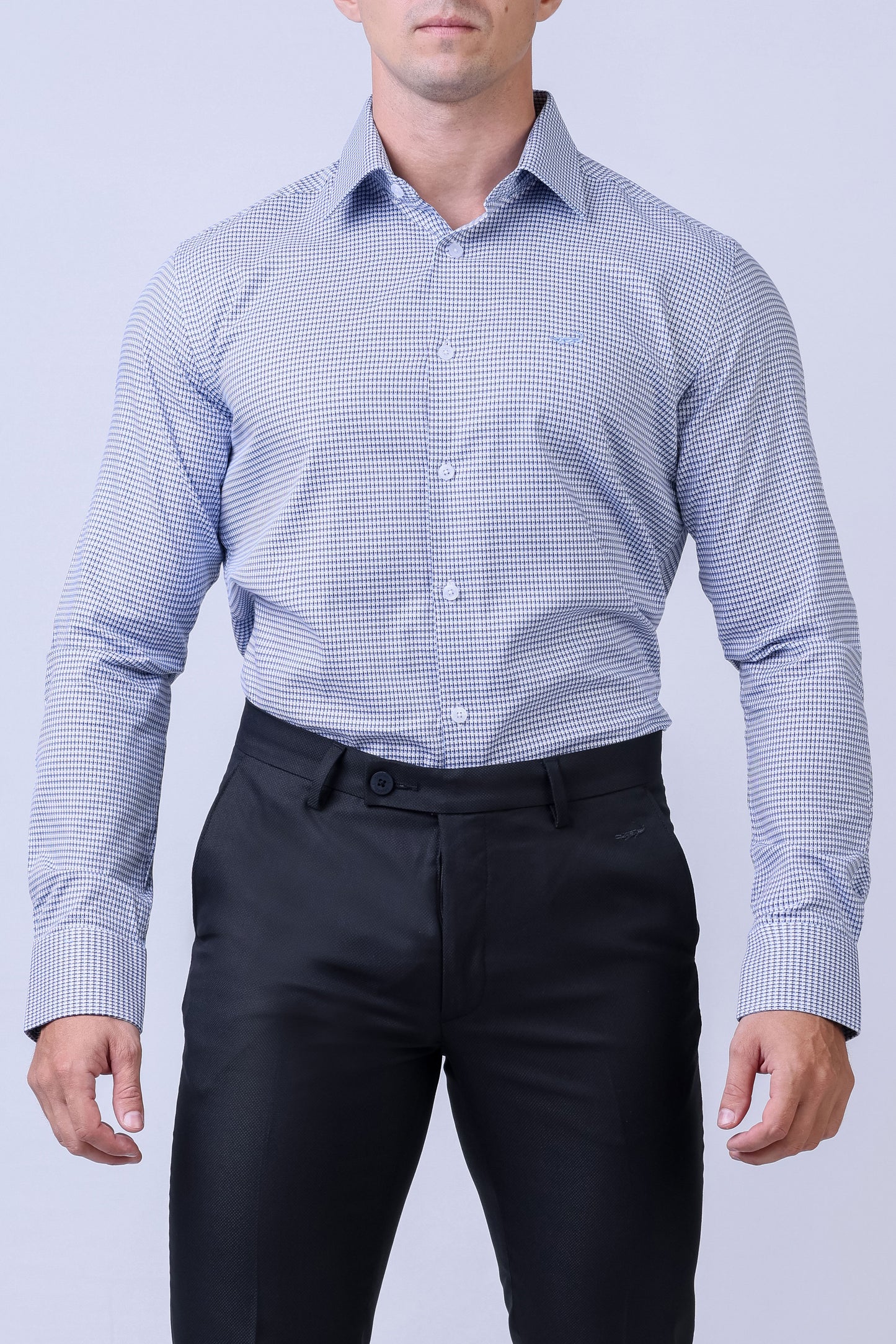 CROCODILE MEN FORMAL SEASONAL SHIRT SLIM FIT FS- Blue Depths