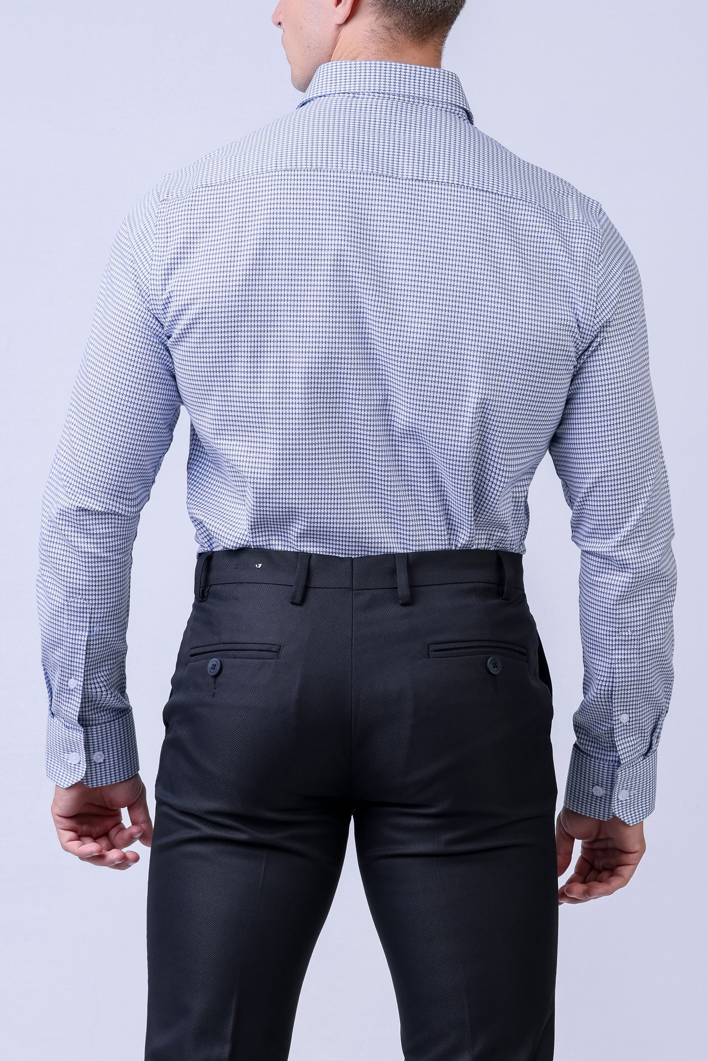 CROCODILE MEN FORMAL SEASONAL SHIRT SLIM FIT FS- Blue Depths