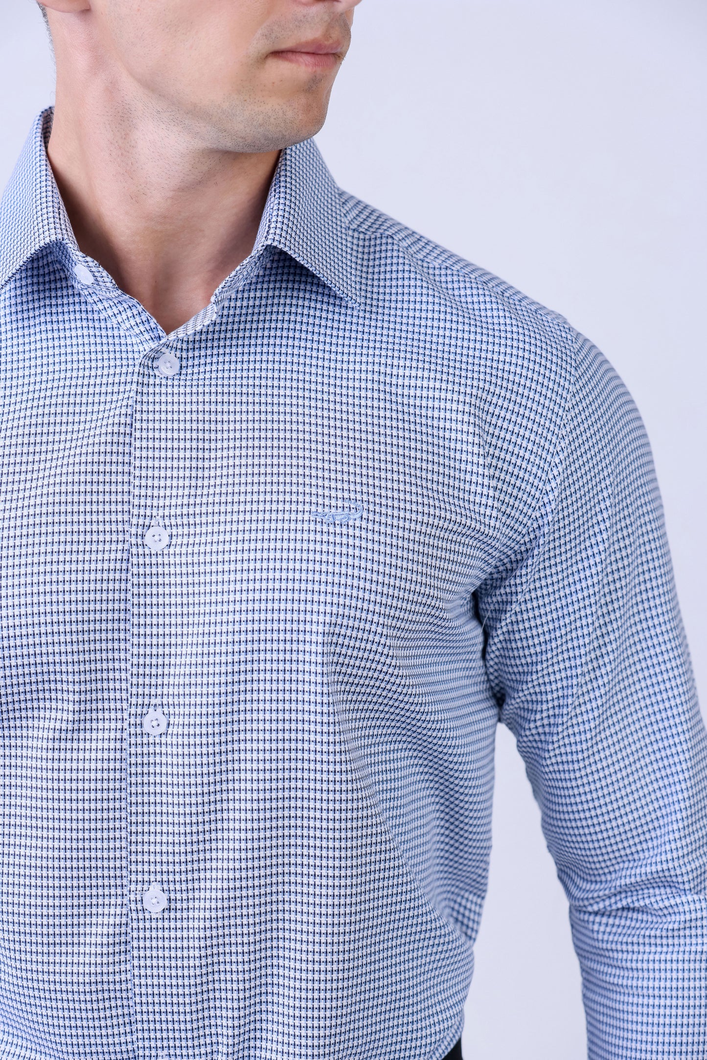 CROCODILE MEN FORMAL SEASONAL SHIRT SLIM FIT FS- Blue Depths