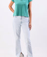 Crocodile Single Jersey V Neck Top-Dynasty Green