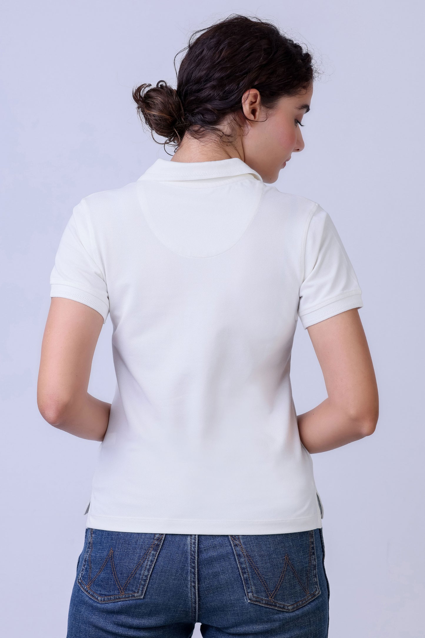 CROCODILE LADIES PIMA POLO HS-White