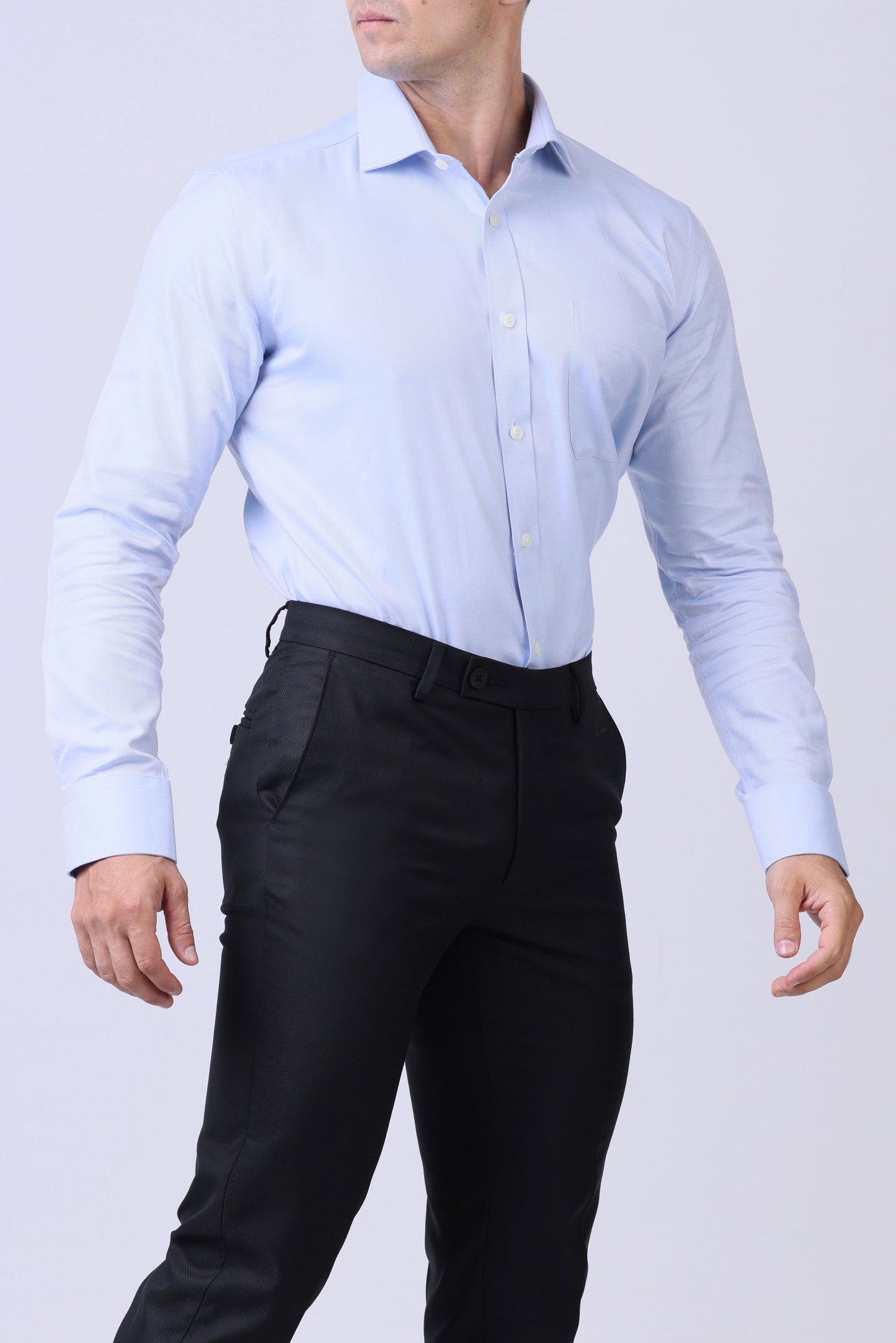 CROCODILE MEN SUPERIOR FORMAL SHIRT SLIM FIT FS-Vista Blue