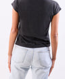 Crocodile Single Jersey V Neck Top-Cloud Burst