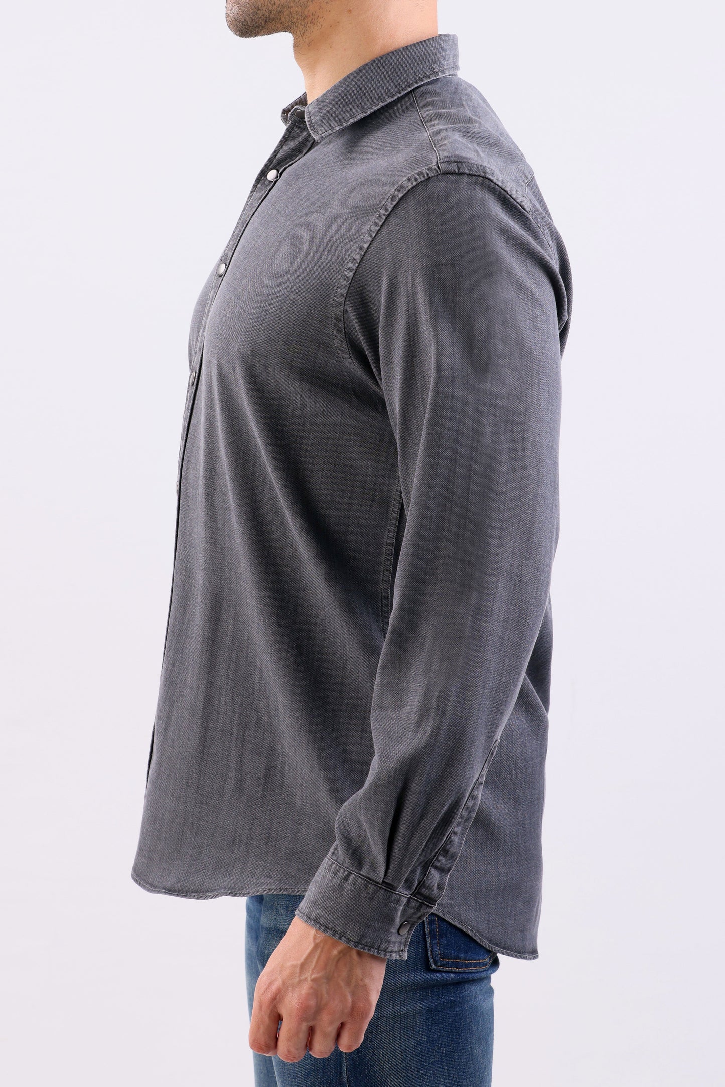 Crocodile Semi Casual Regular Fit Shirt-Charcoal