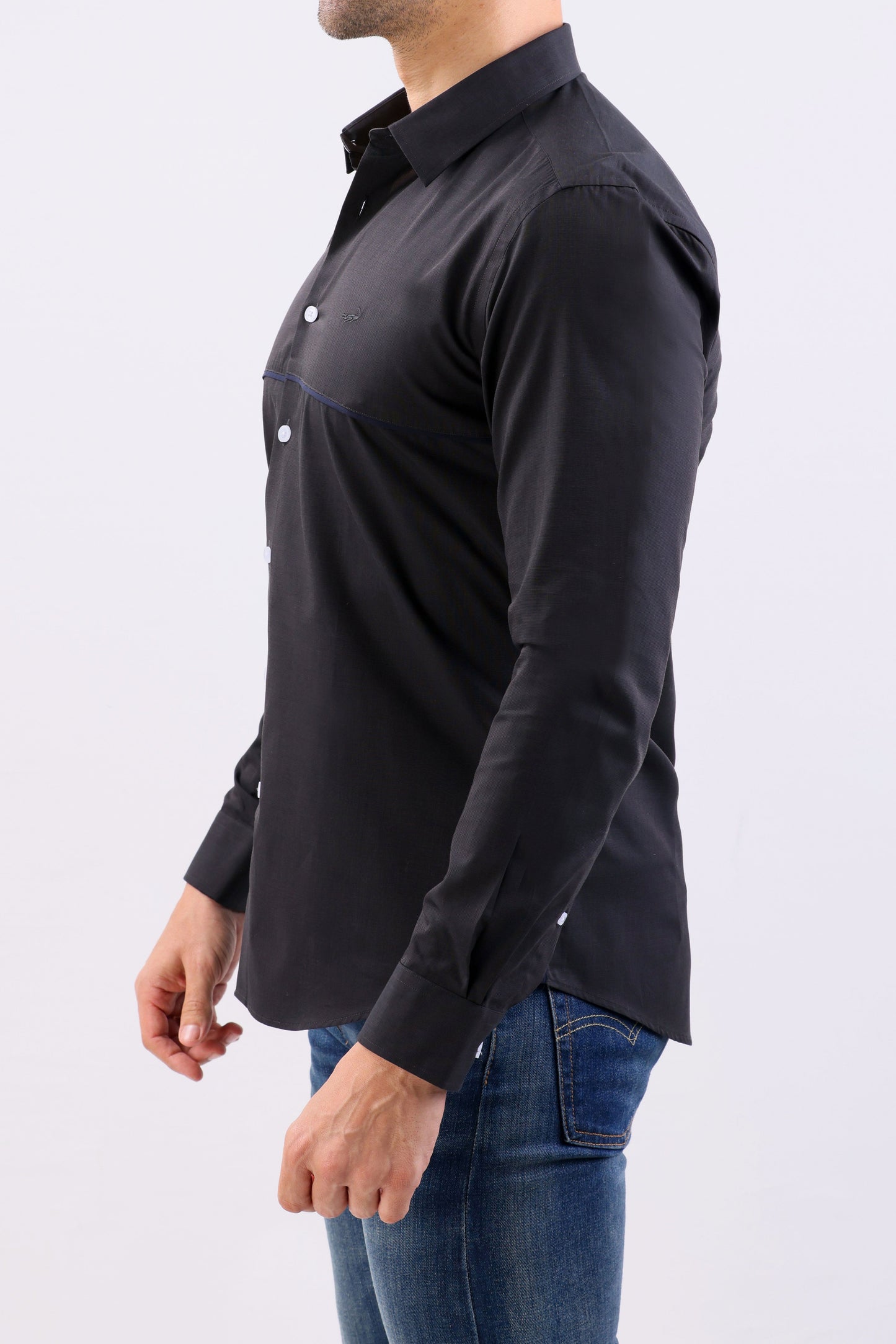 Crocodile Semi Casual Slim Fit-Pirate Black