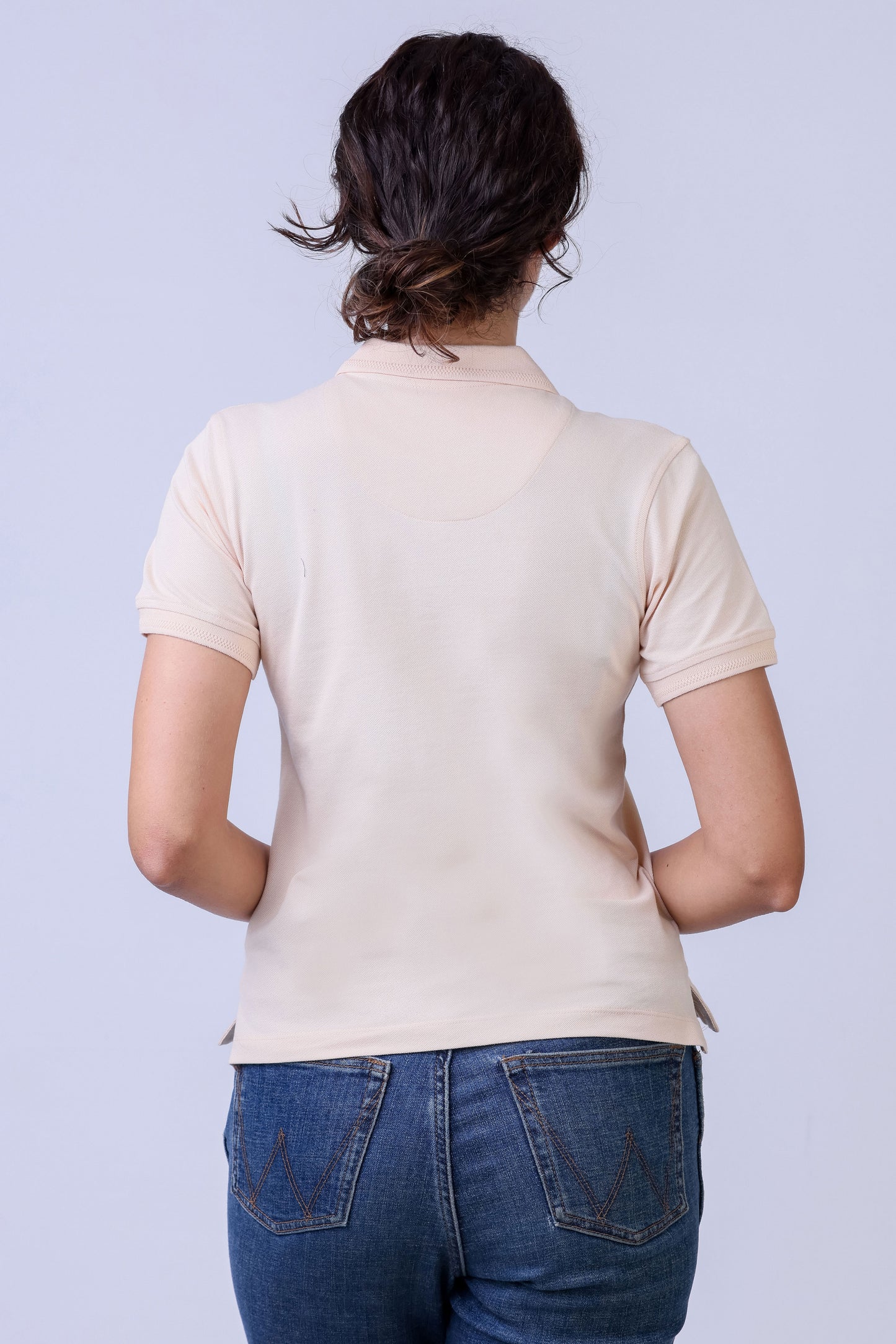 CROCODILE LADIES PIMA POLO HS-Brown Mellow Buff