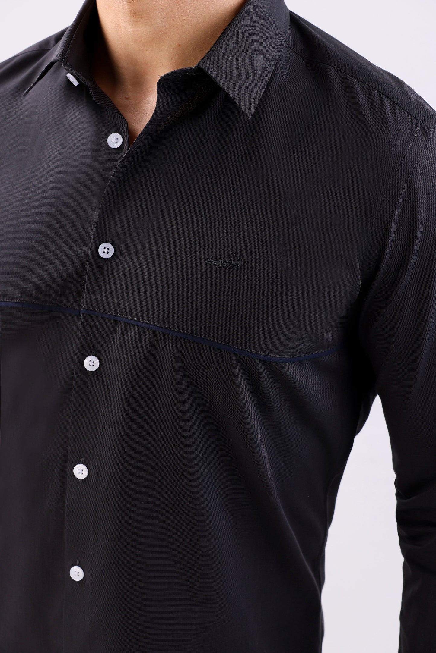 Crocodile Semi Casual Slim Fit-Pirate Black