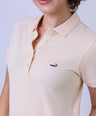 CROCODILE LADIES PIMA POLO HS-Brown Mellow Buff