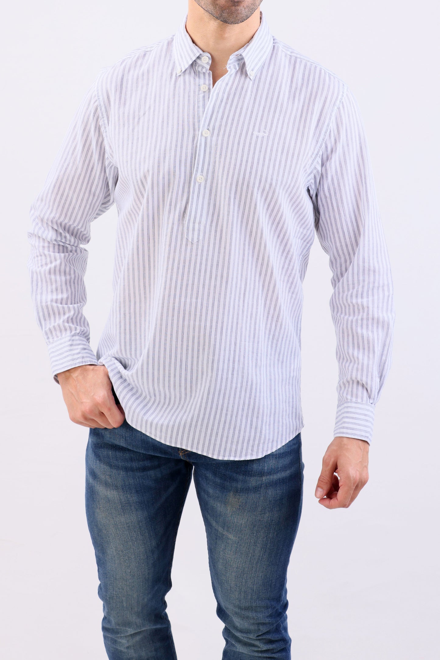 Crocodile Semi Casual Stripe Regular Fit-Insignia Blue