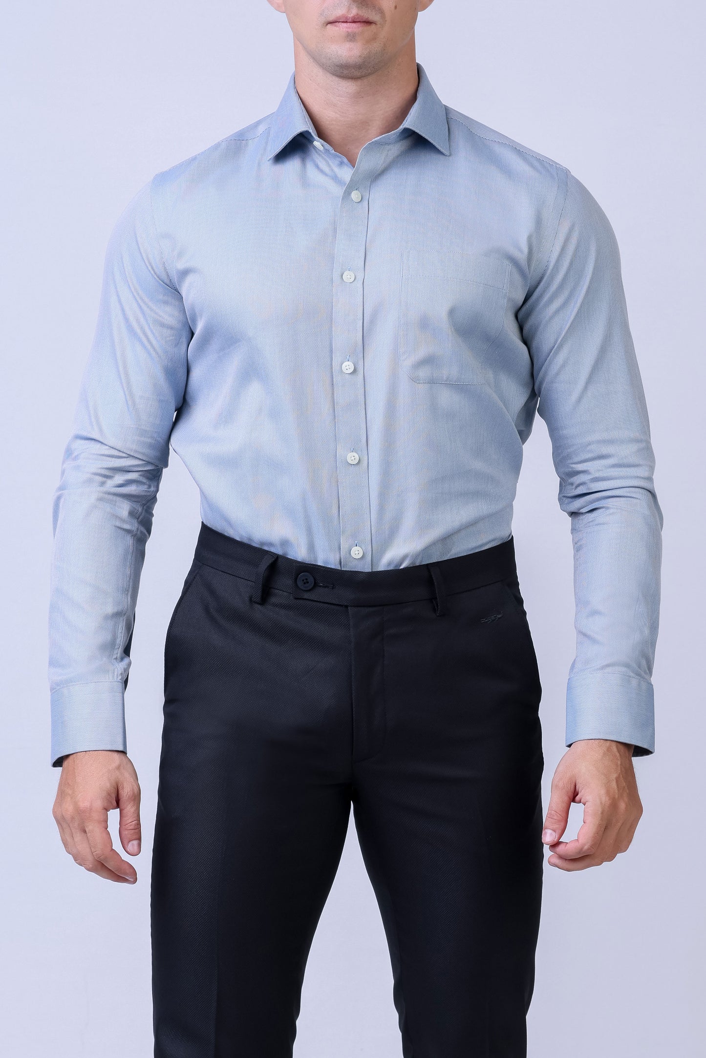 CROCODILE MEN SUPERIOR FORMAL SHIRT SLIM FIT FS-Blue Faience